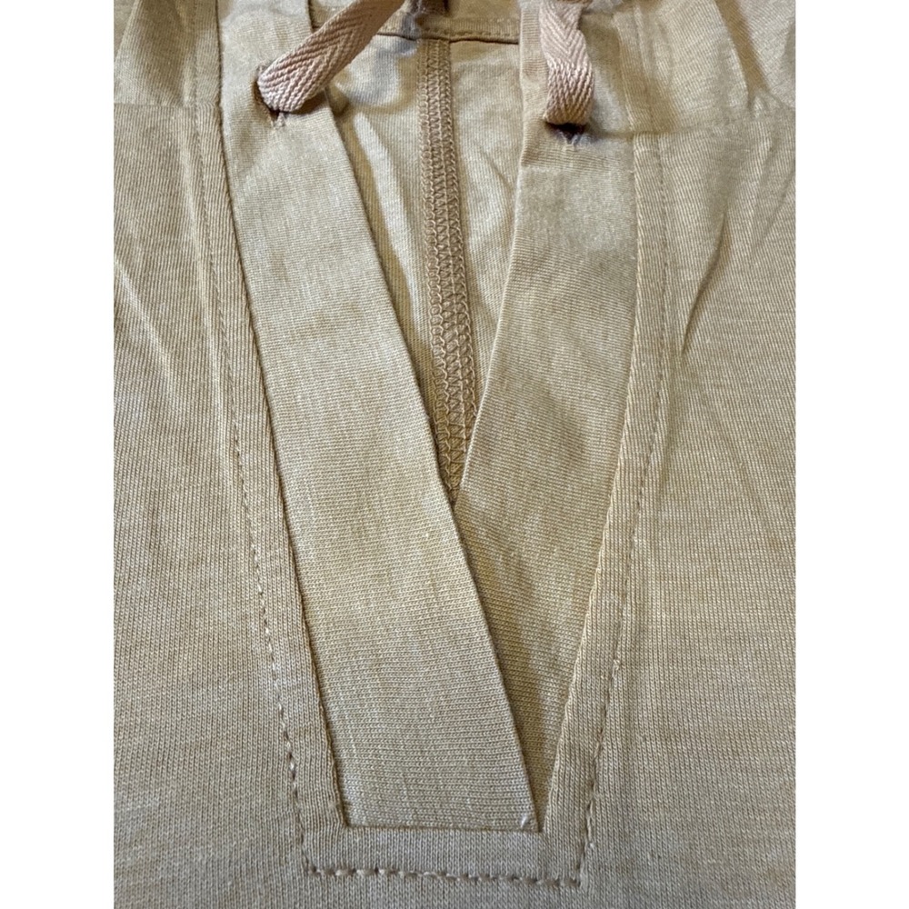 Womens Mustard Yellow V-Neck Lightweight Jersey NWOT Hoodie Kangaroo Pocket L‎ - Picture 7 of 8